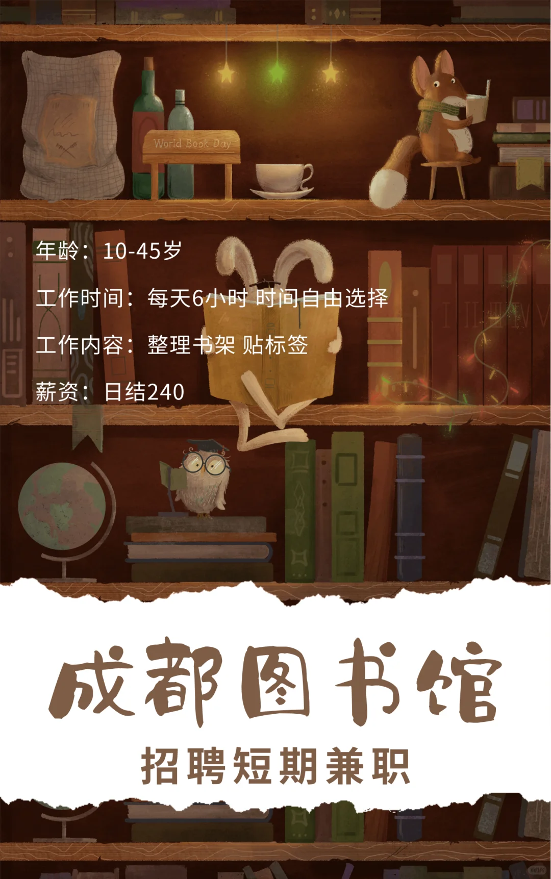成都图书馆招聘啦，240
