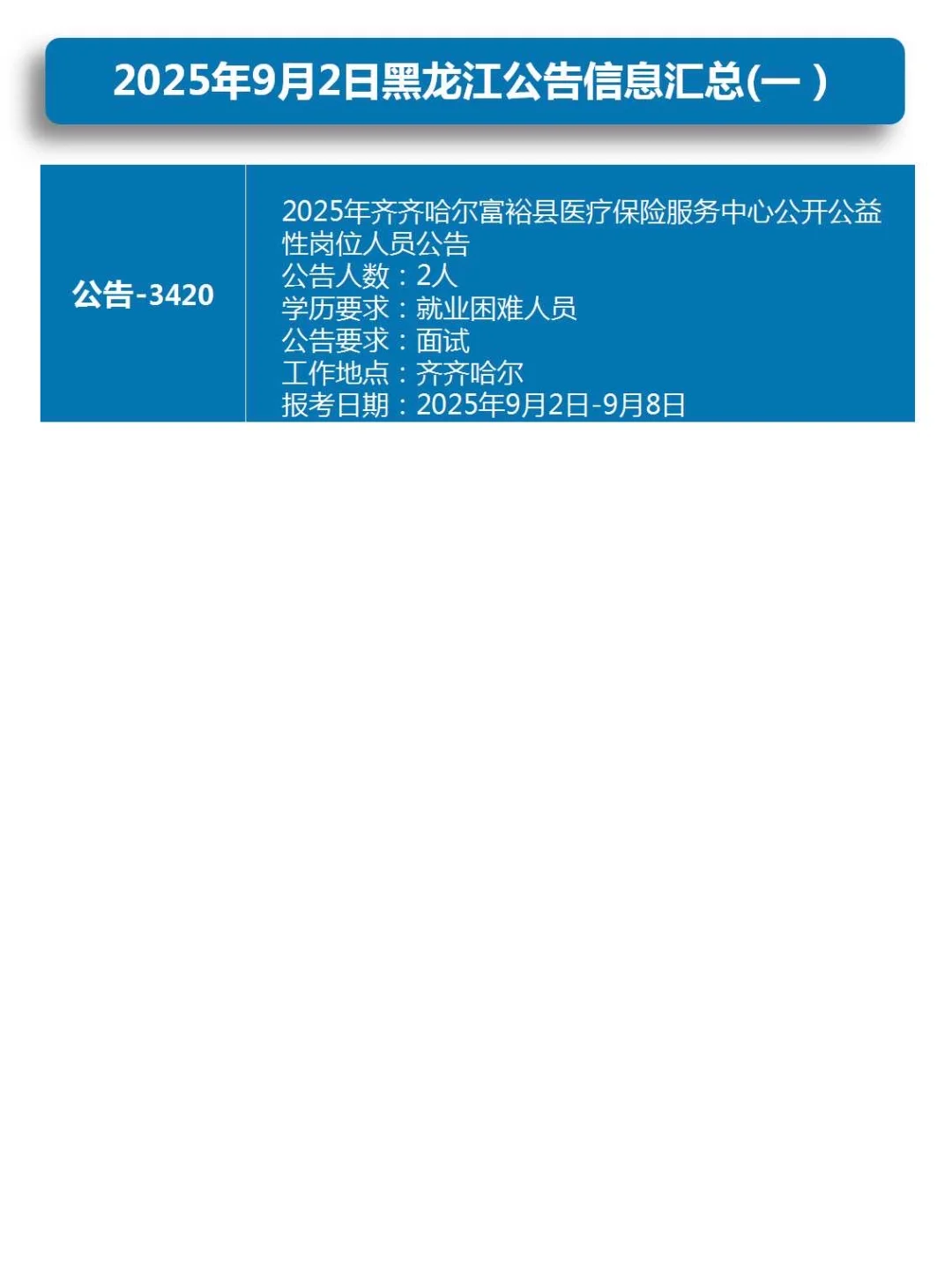 2025年9月2日黑龙江公告信息汇总