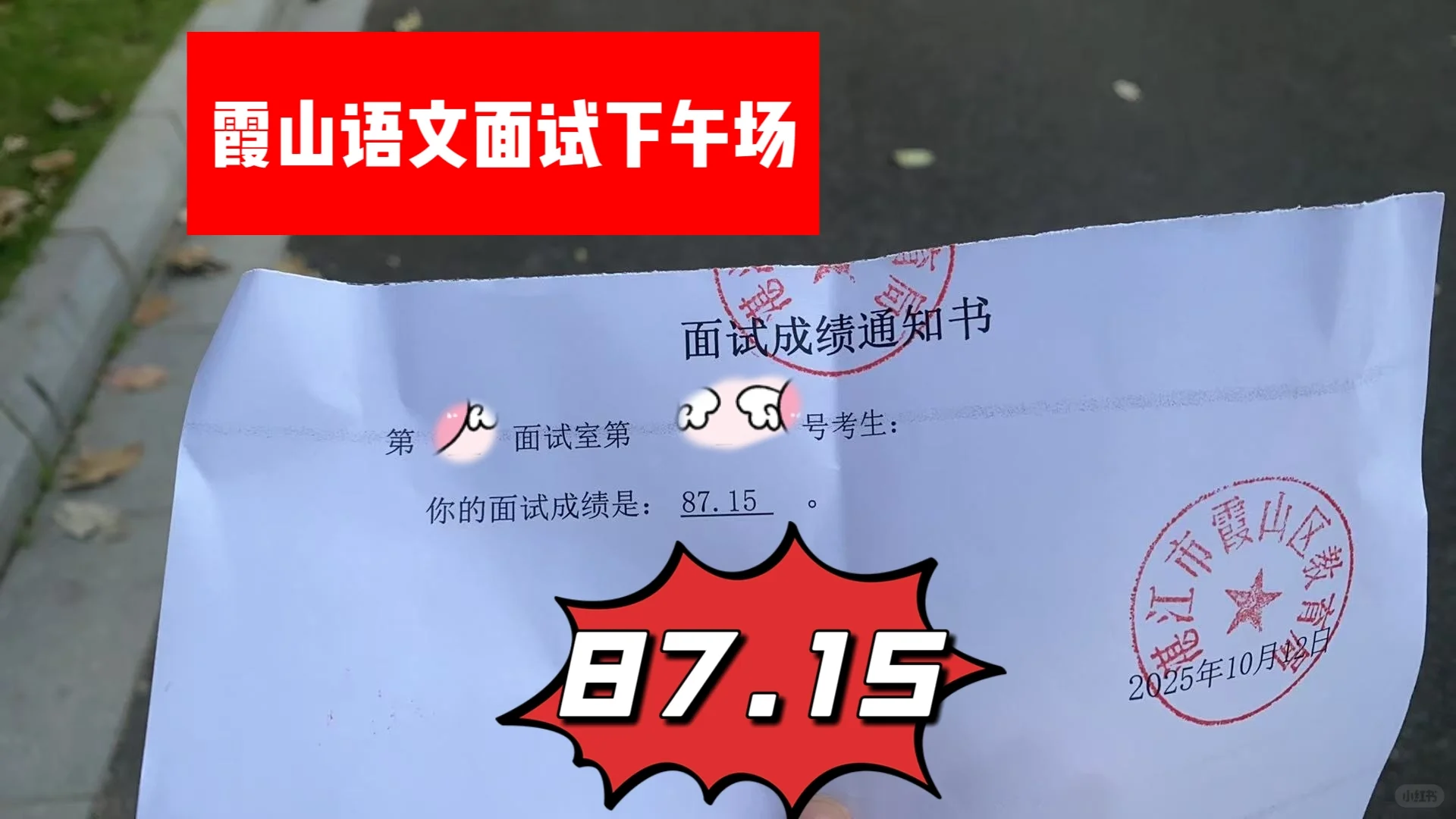 霞山教招语文面试下午场分数