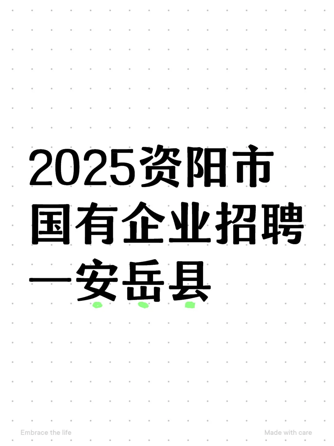 2025资阳市国有企业招聘 —安岳县