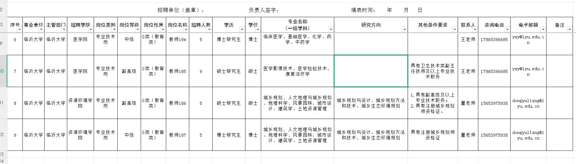 临沂大学2025年公开招聘人员简章 （第三批）