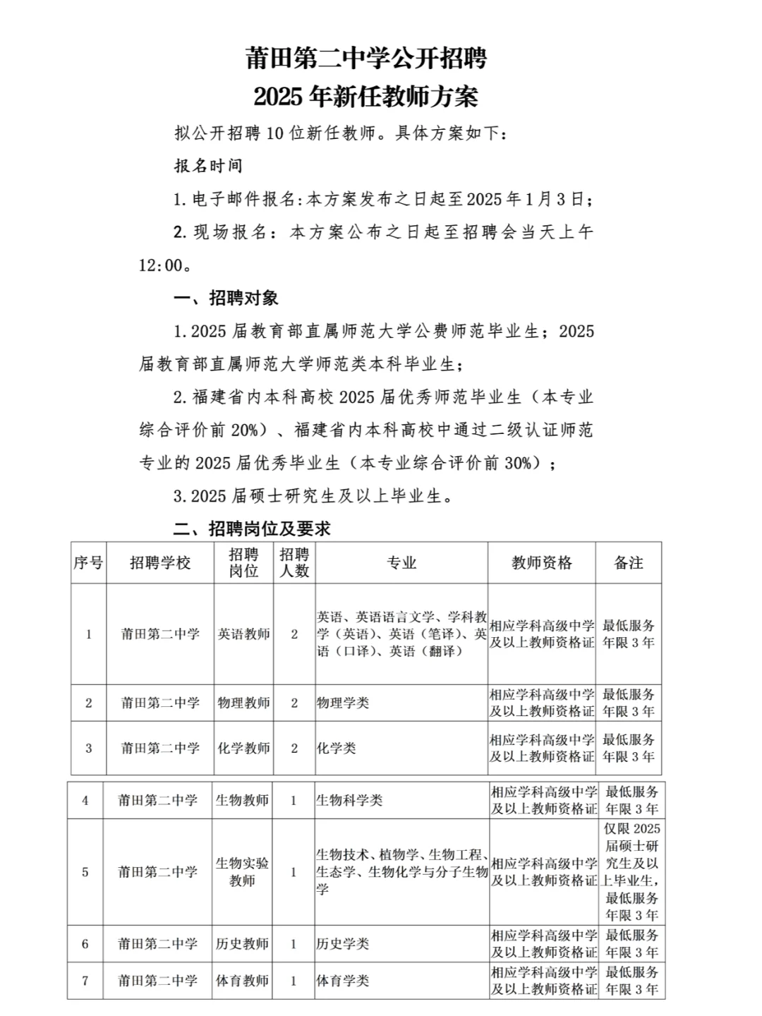 编制！莆田市直这8所学校拟招教师150名！