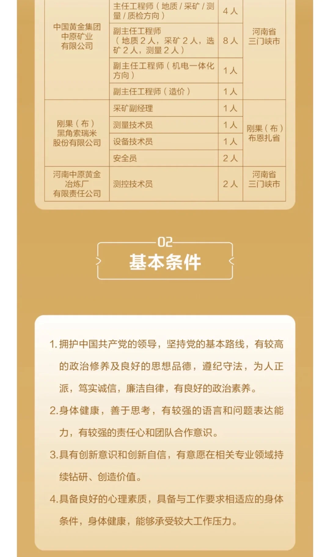 国企❗️中国黄金集团有限公司所属企业招聘