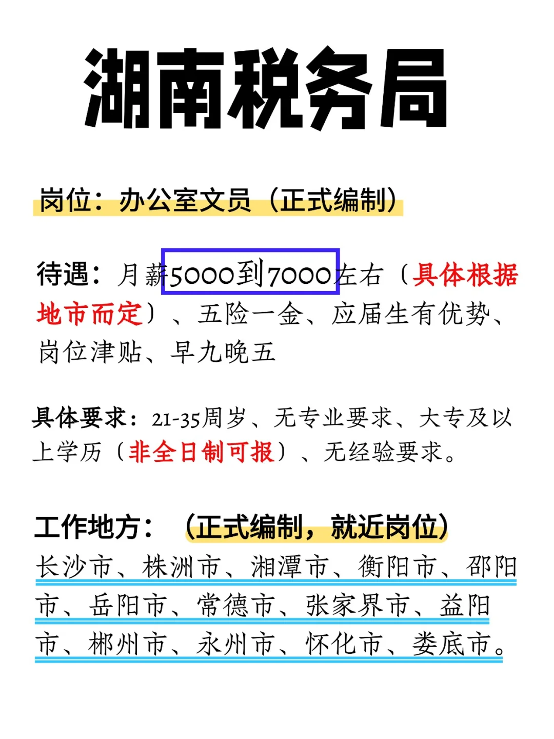 2025湖南税务局缺编了，大专35岁以下即可报