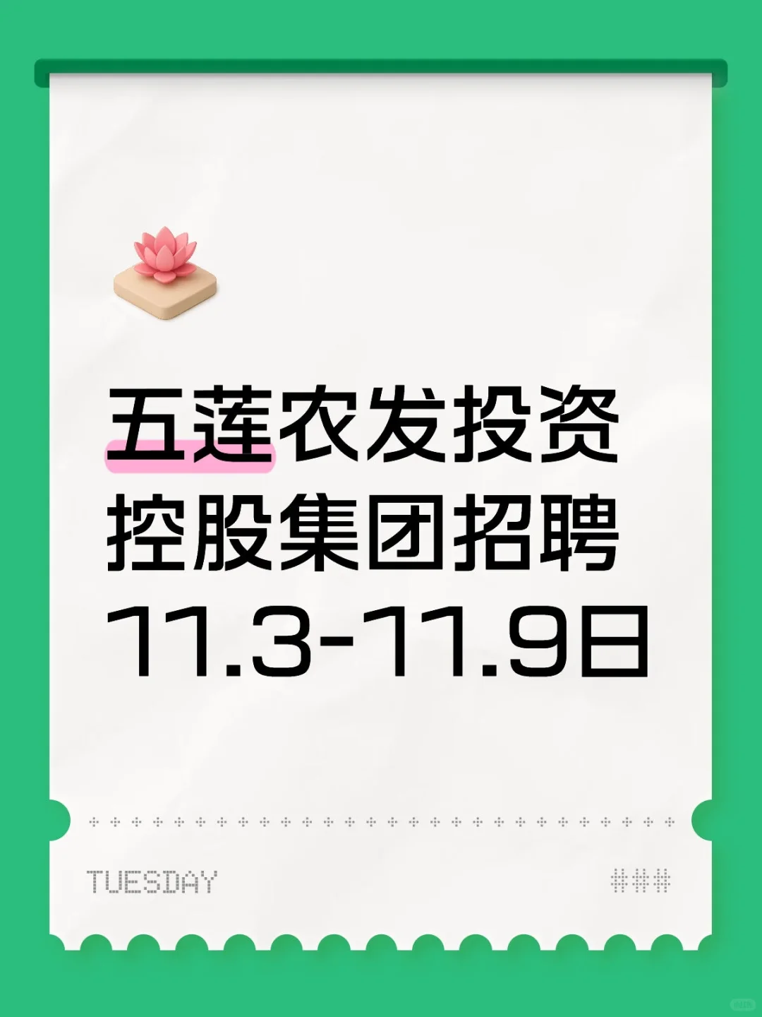 五莲农发投资控股集团招聘11.3-11.9日