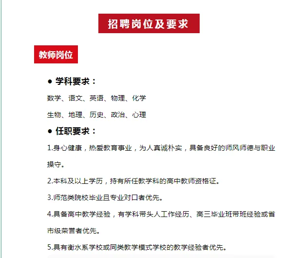 玉田启臻高级中学教师招聘啦