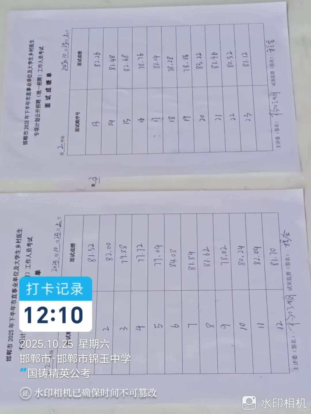 邯郸市直面试成绩已出