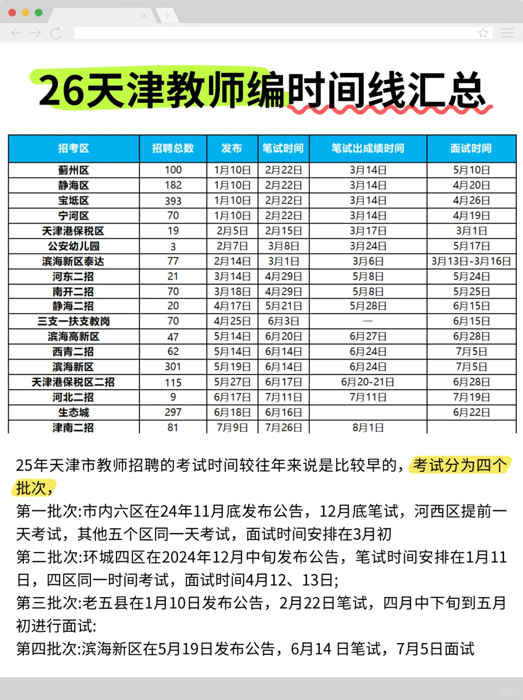 26天津教师编考试时间汇总🔥