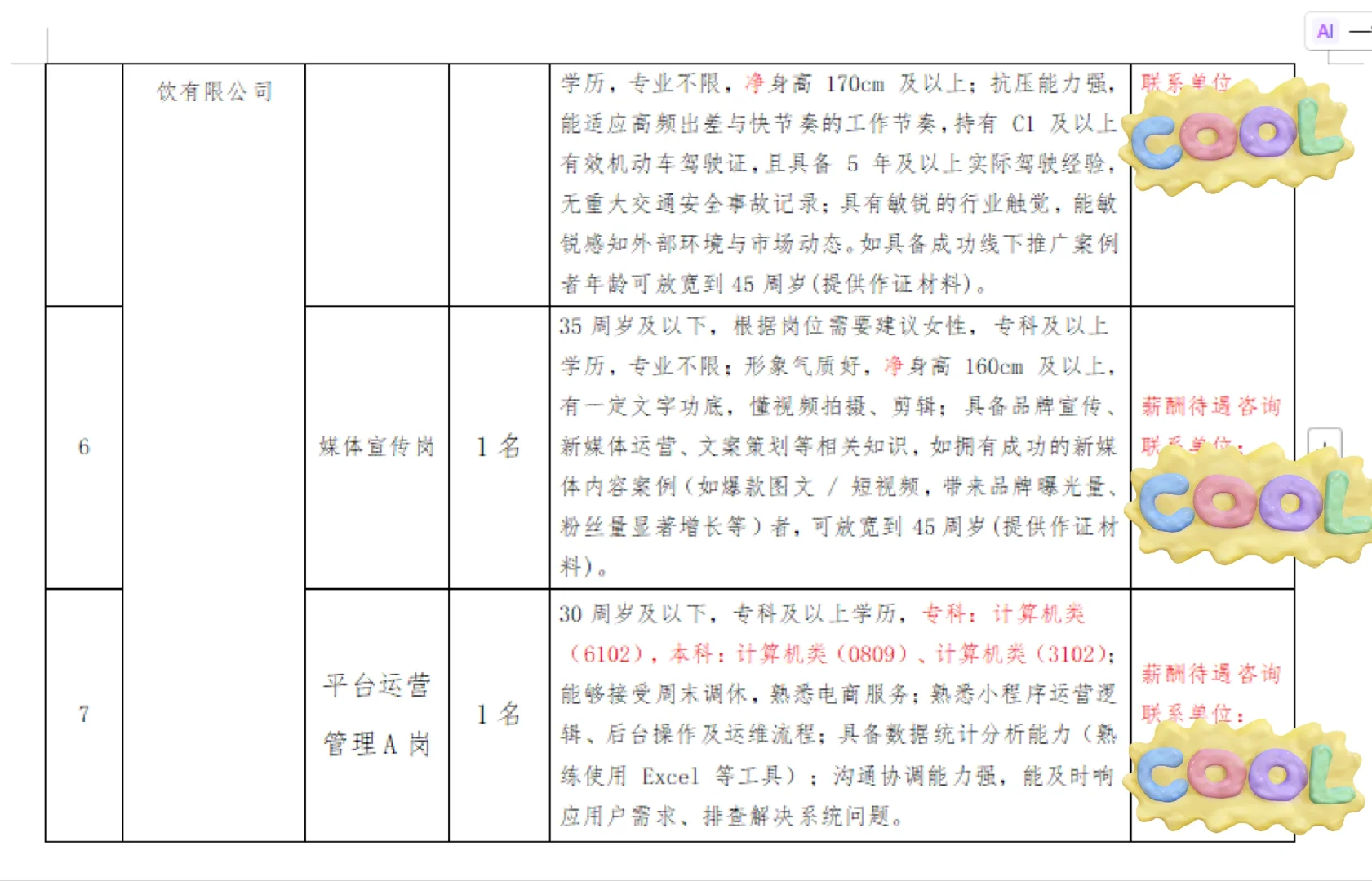 招聘15人！永新县行政事业单位与国有企业