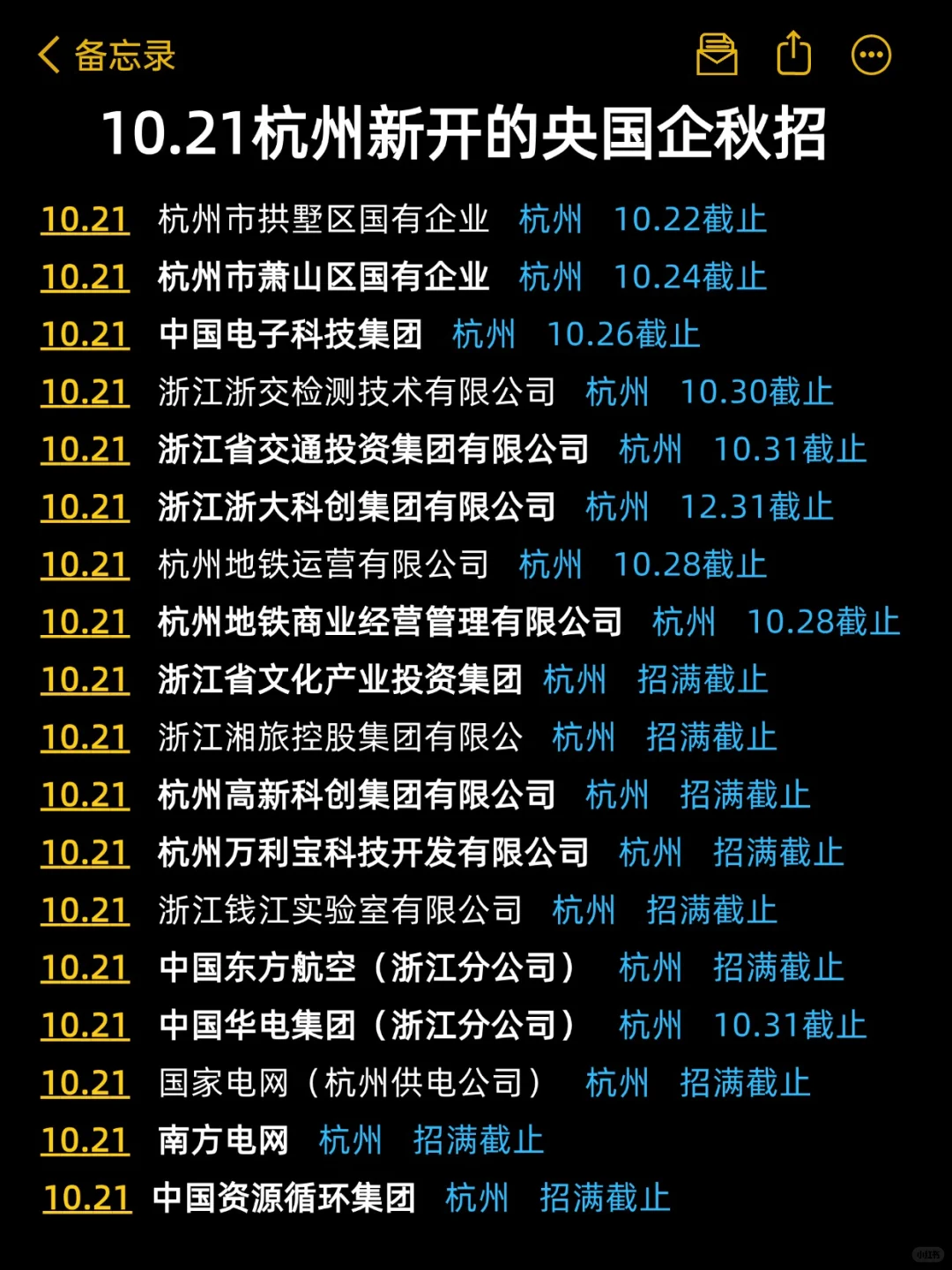 把免笔试的杭州央国企都先投完！！