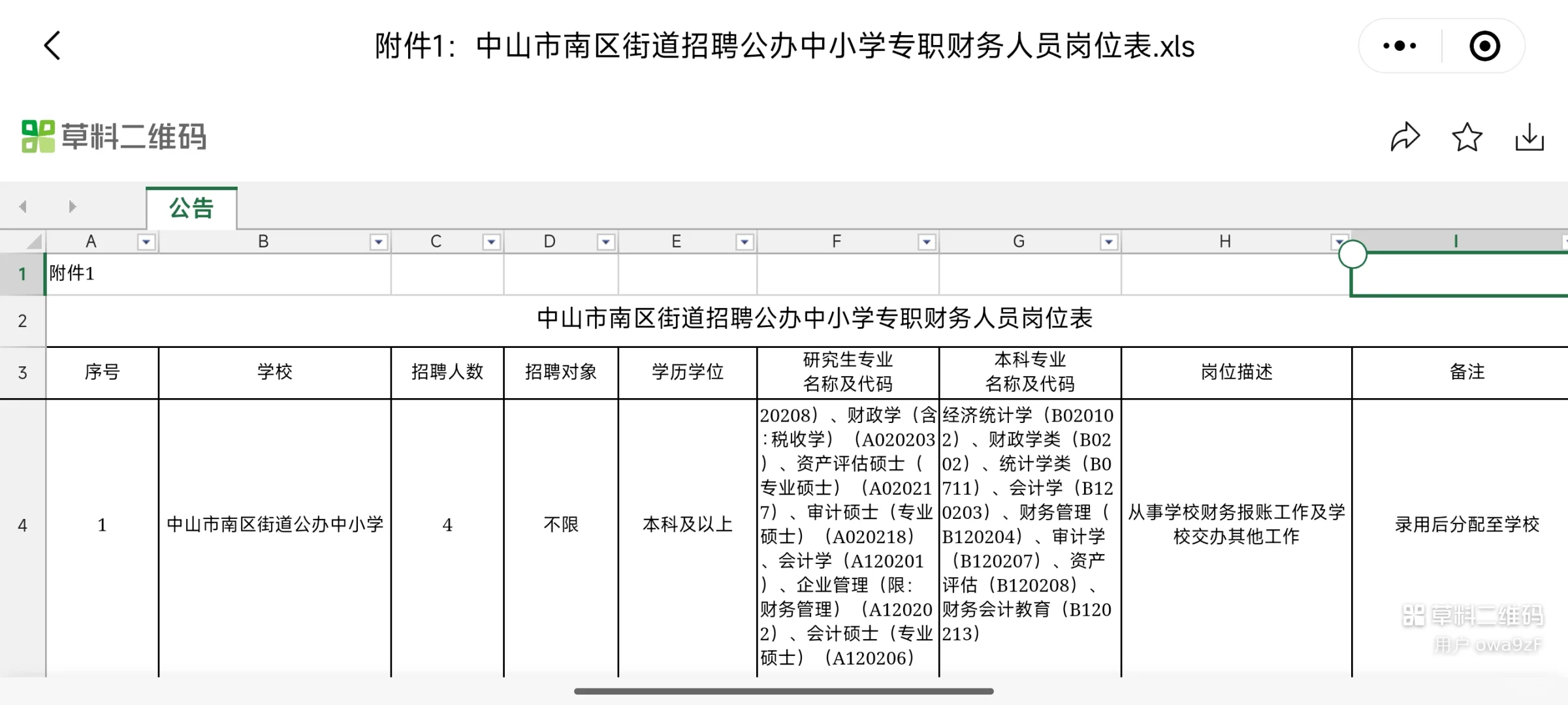 中山市南区街道招聘公办中小学专职财务人员