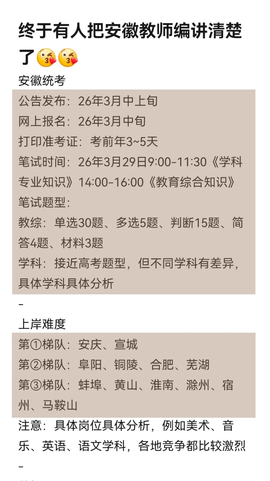 终于有人把安徽教师编讲清楚了😘😘