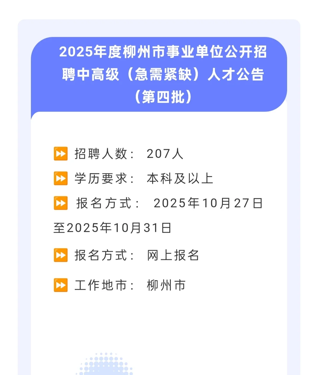 招聘207人