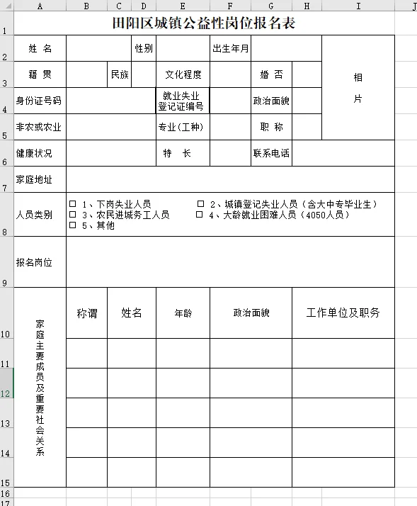 百色市田阳公益性岗位工作人员招聘