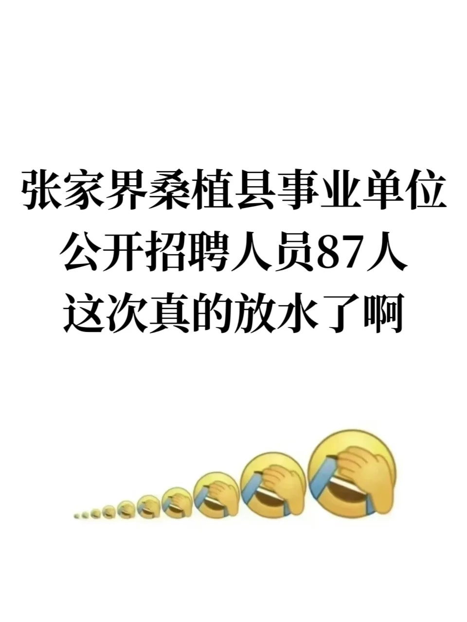 桑植县事业单位招聘87人，这次真的放水了啊