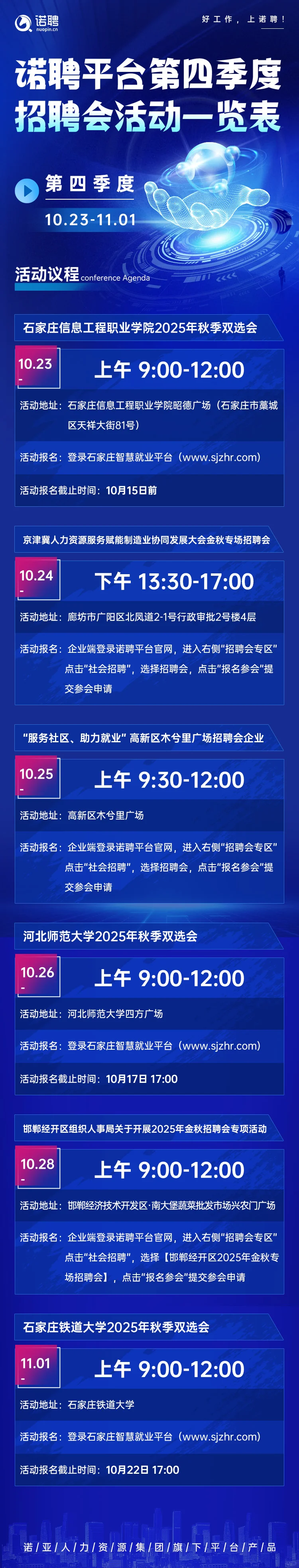 诺聘平台四季度招聘会（新增3家）