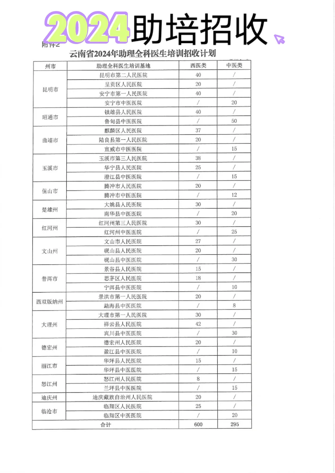 2024年助培招收表
