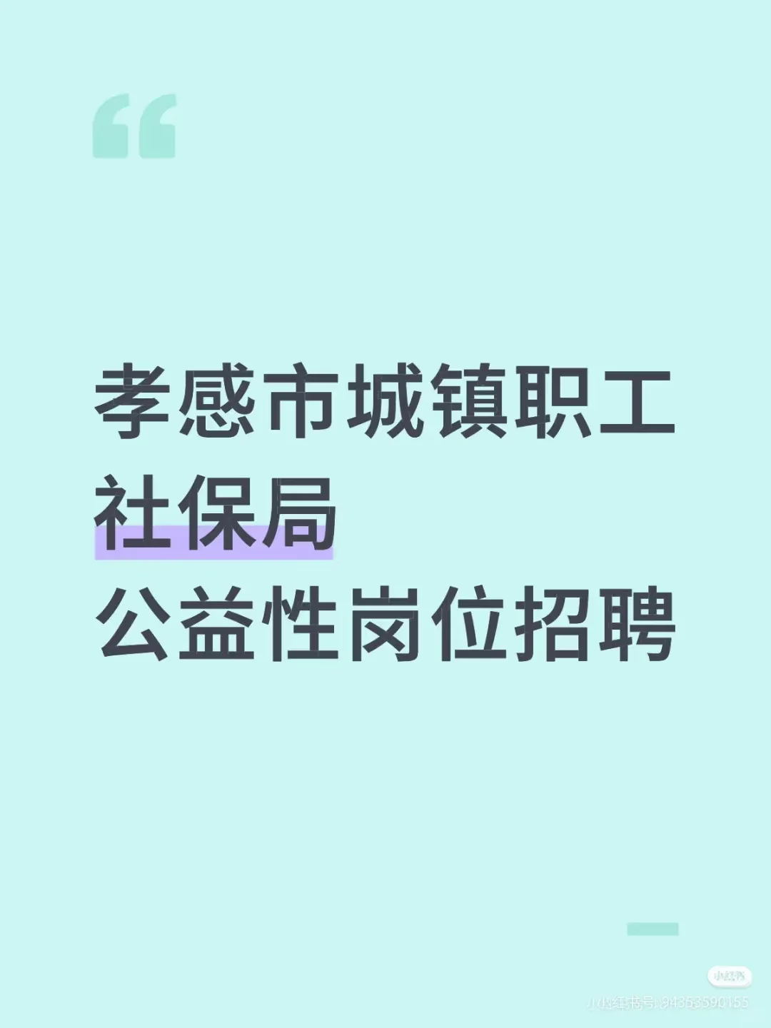 孝感市城镇职工社保局招聘