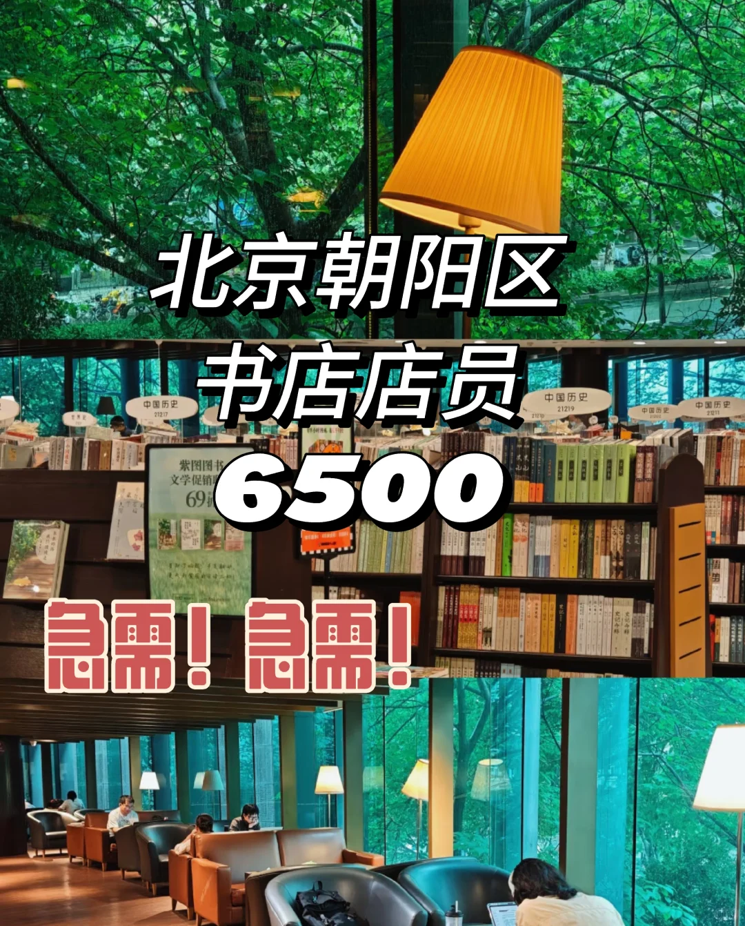 北京朝阳区！书店店员 收银理书很幸福！