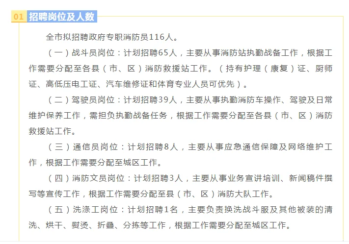 娄底消防救援支队政府专职消防员招聘