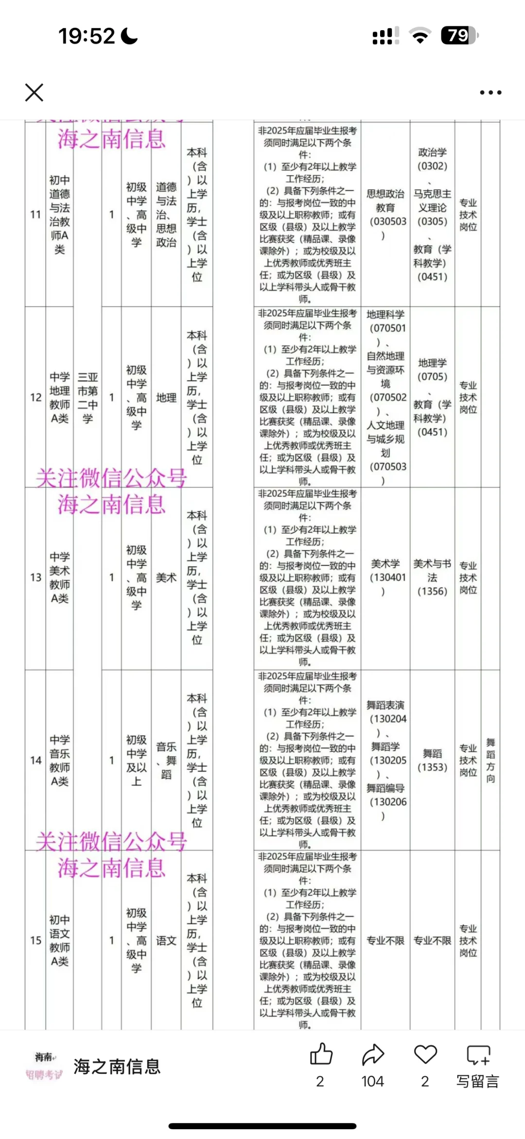 教师招聘三亚市直属
