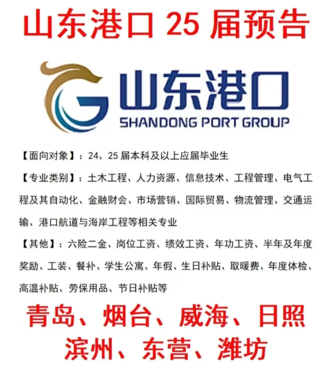 好就业，待遇好，来山东港口～