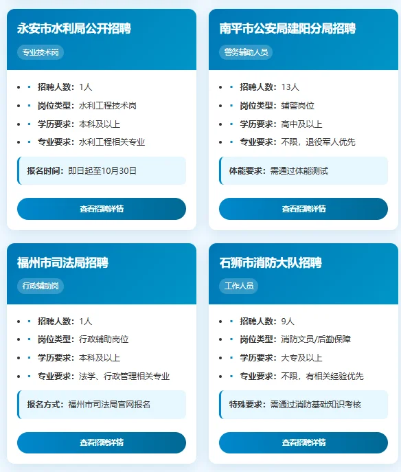 福建多地有岗位，速看👇