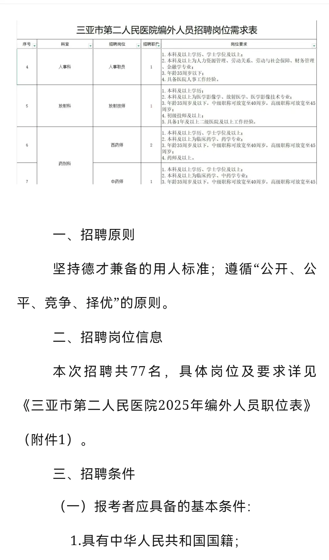 三亚市第二人民医院25年招聘影技1人！
