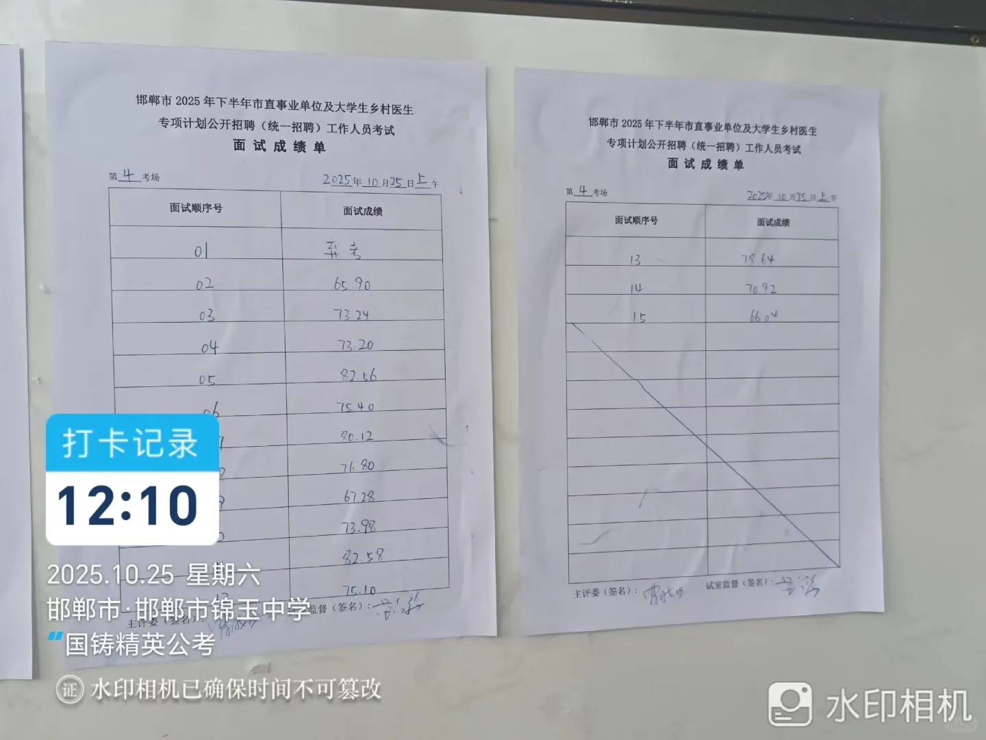 邯郸市直面试成绩已出