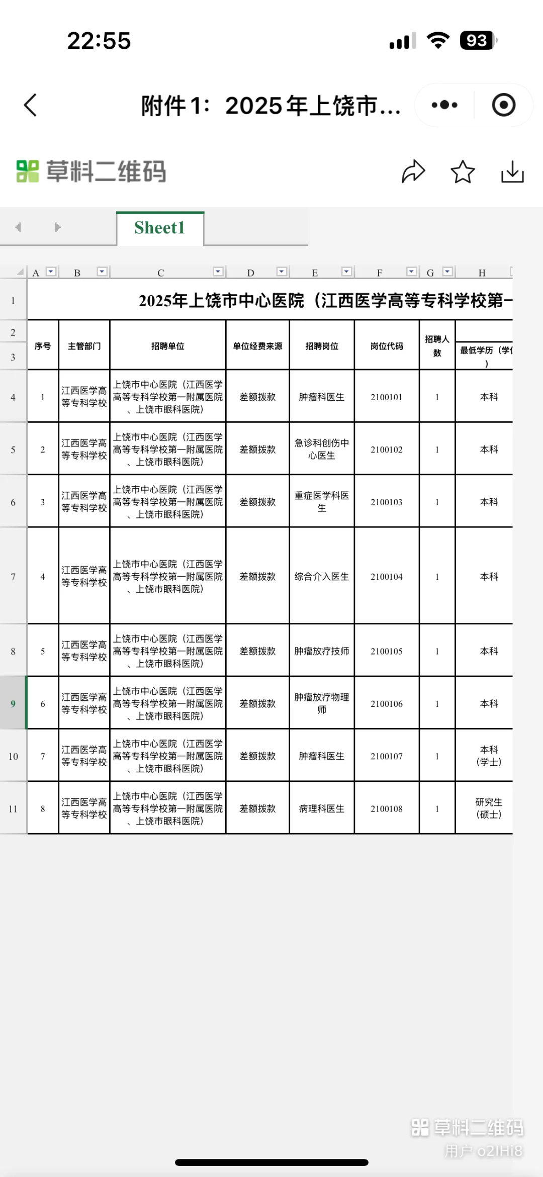 上饶医院招人啦！