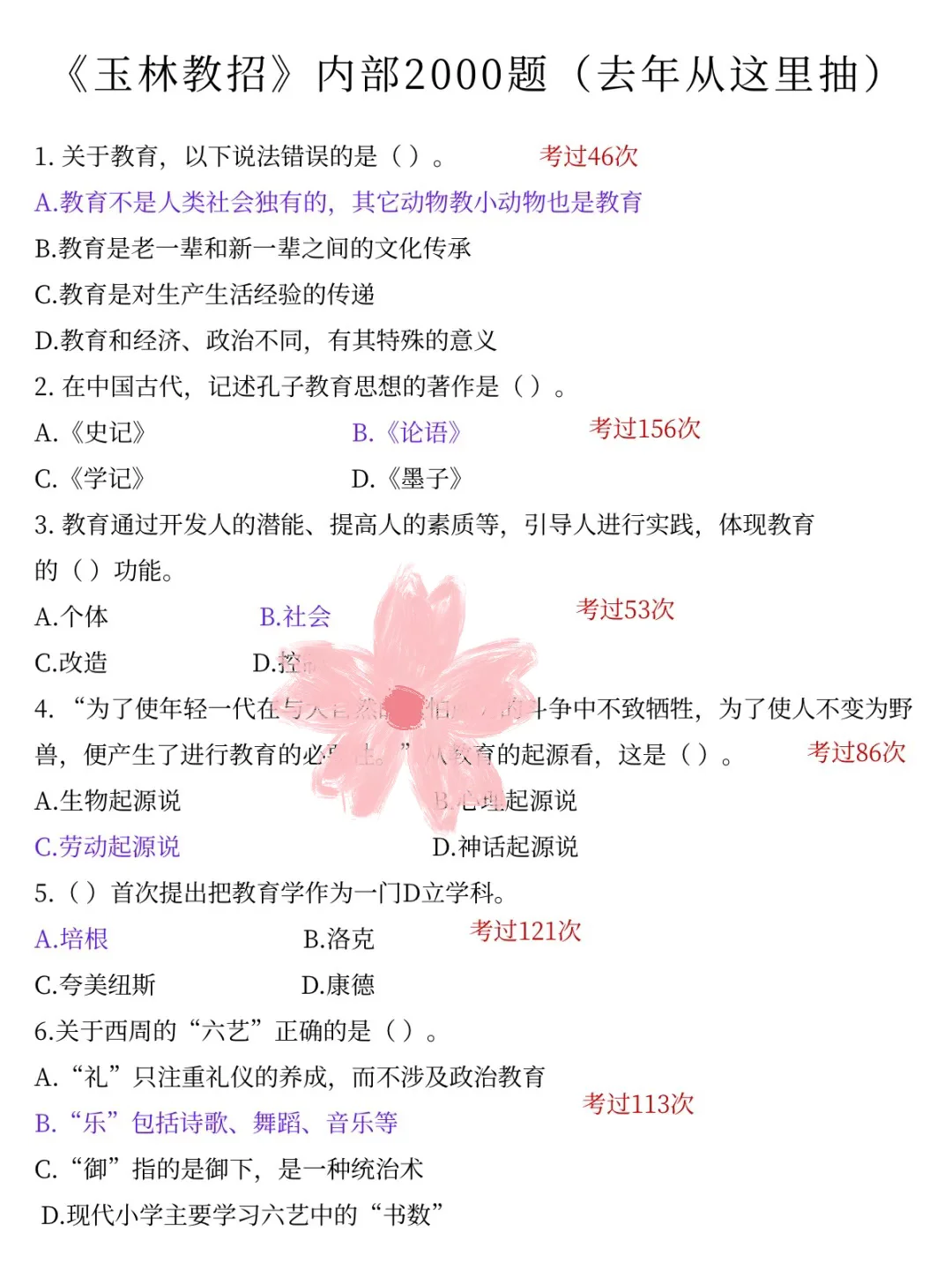 这不算透题吧？25广西玉林市教招，快背