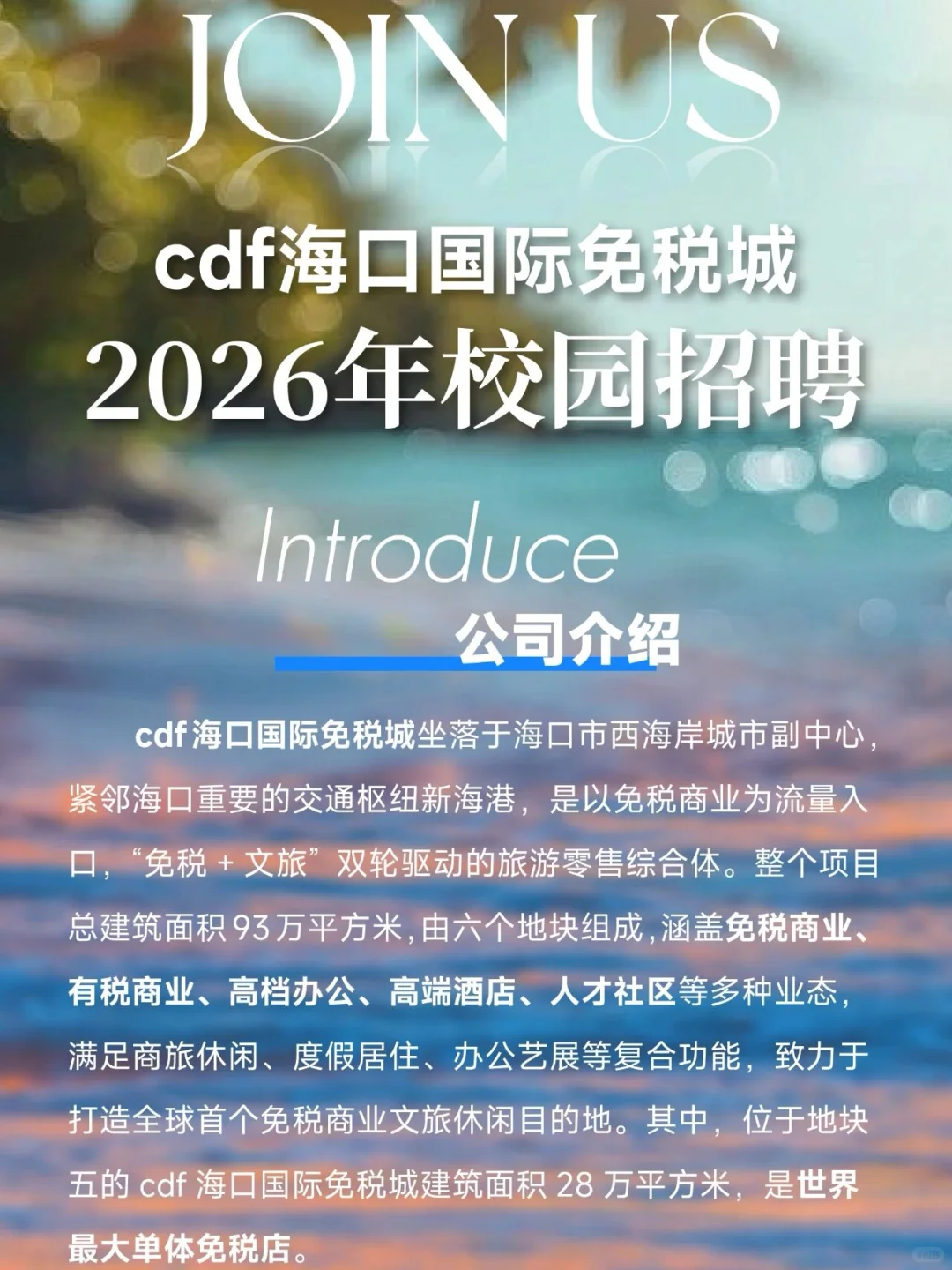 海口国际免税城-2026年校园招聘来啦