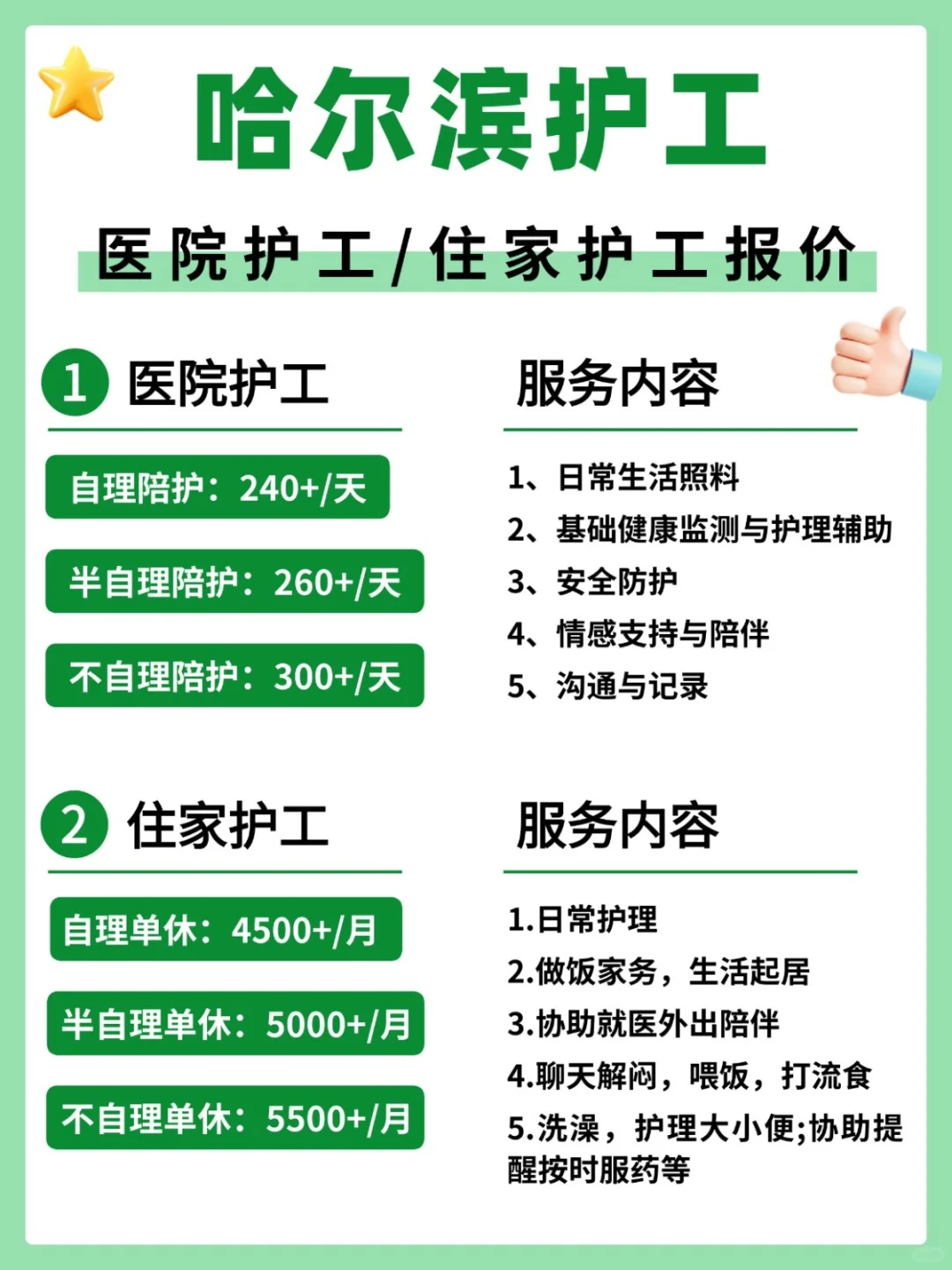 哈尔滨医院护工价格❓护工随时可安排