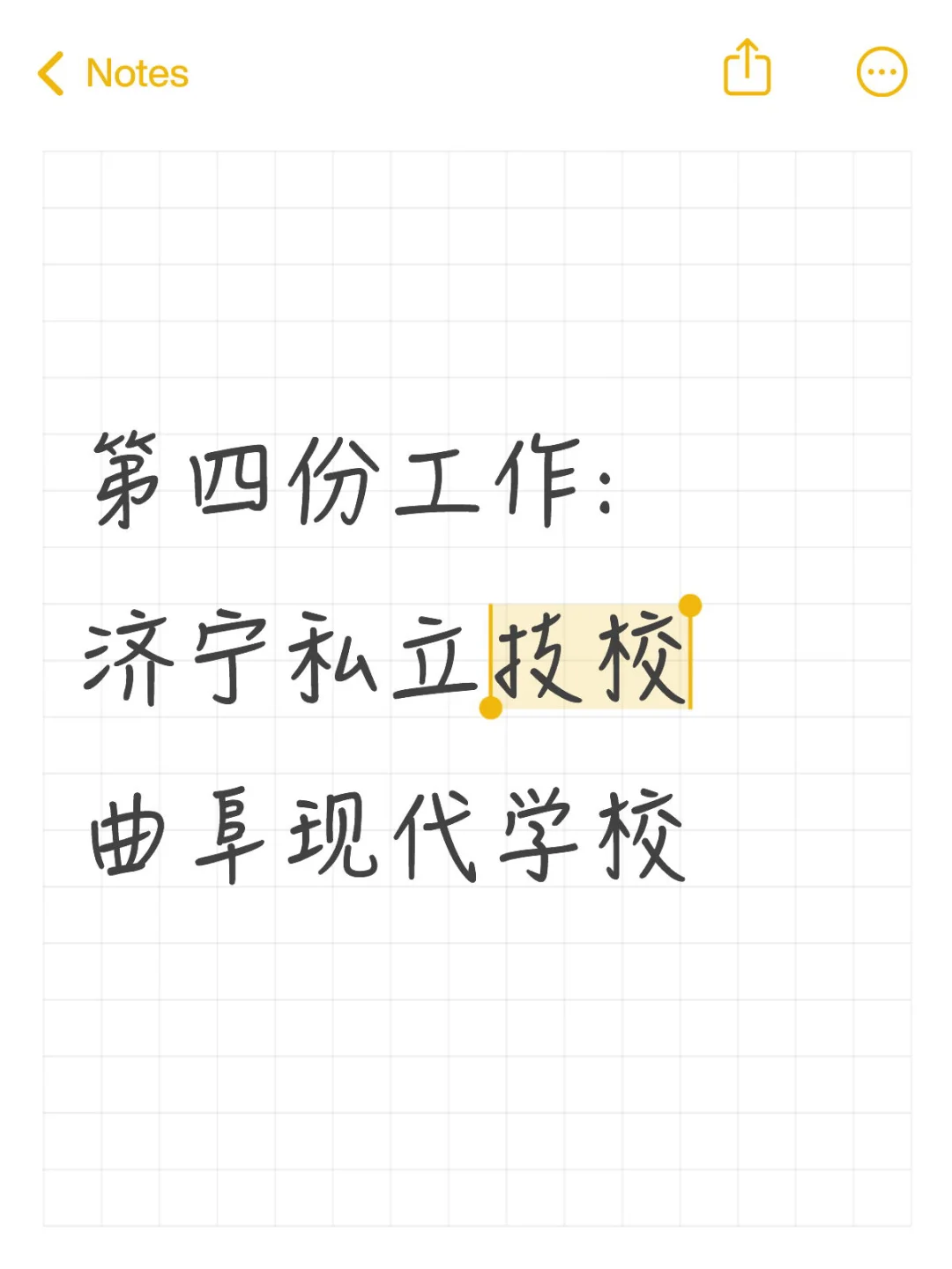 第四份工作: 济宁私立技校 曲阜现代学校