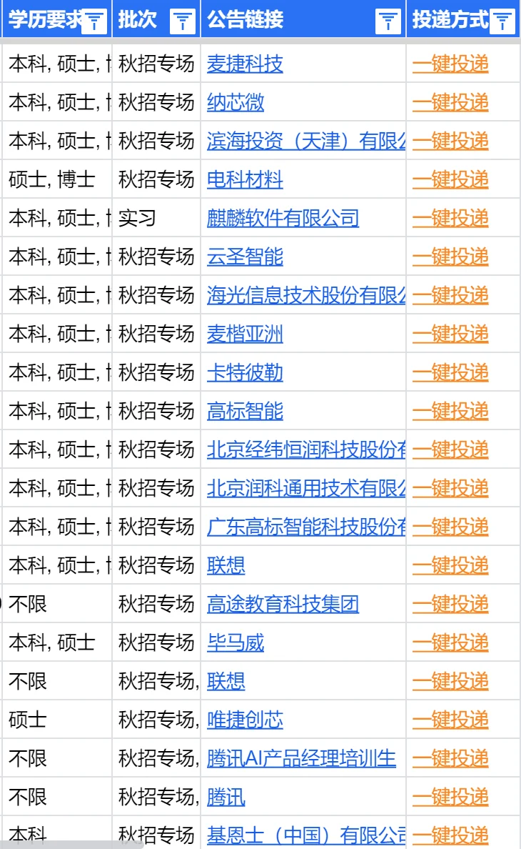 其他事放一下，先把天津秋招投了！✌