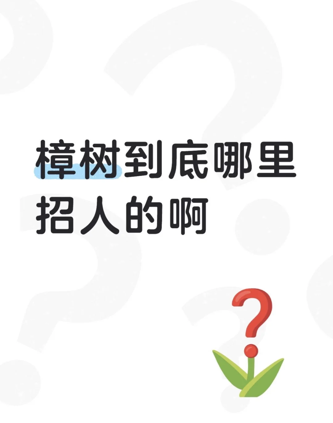 樟树到底哪里在招人呀