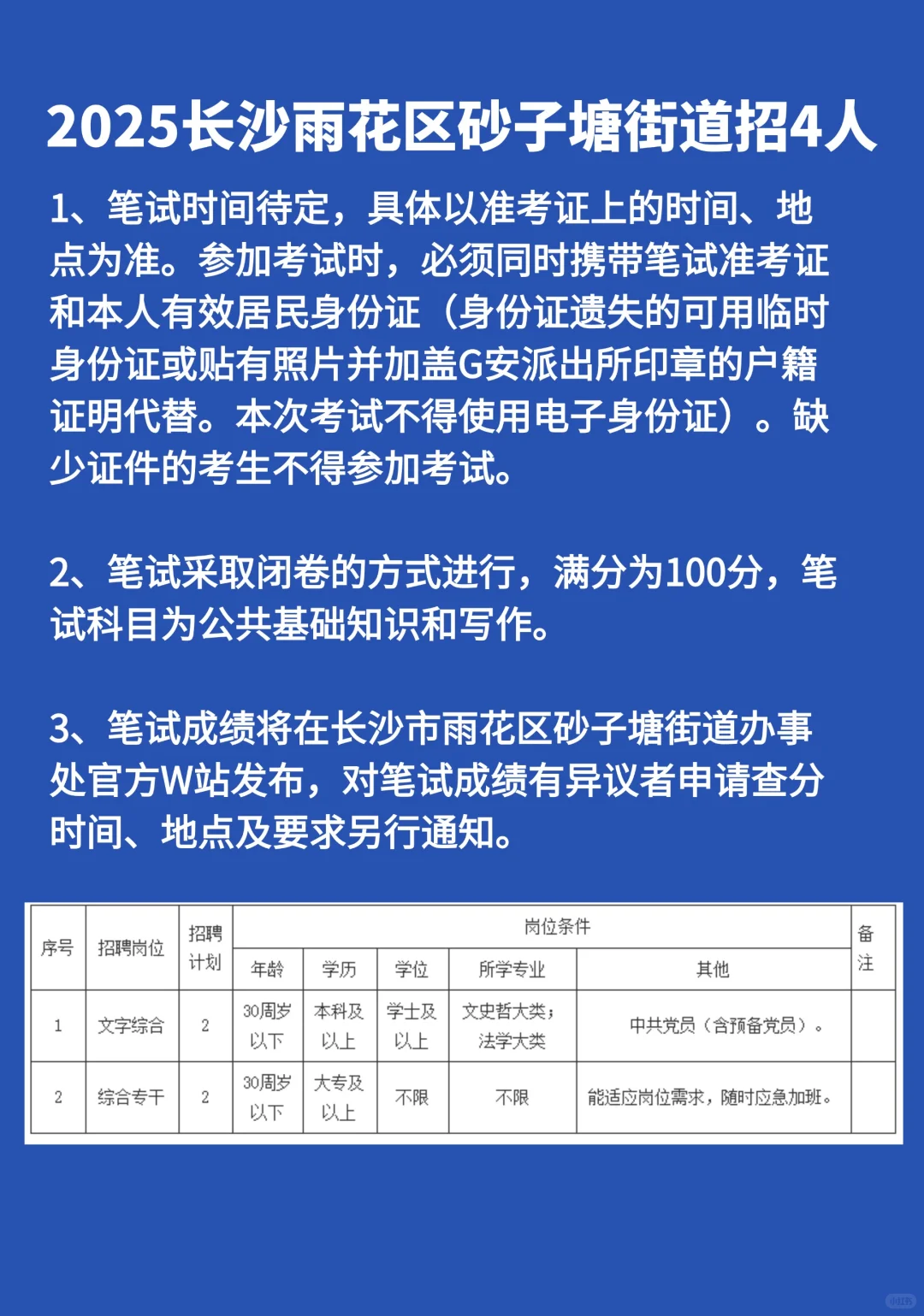 大专可报！长沙雨花区街道招聘！