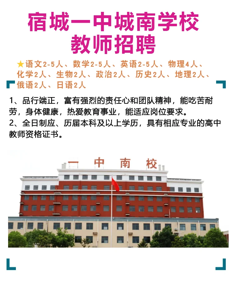 宿城一中城南学校 教师