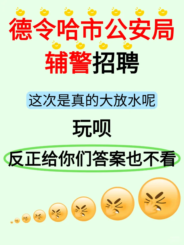 德令哈辅警招 22 人！考试内容划重点✨