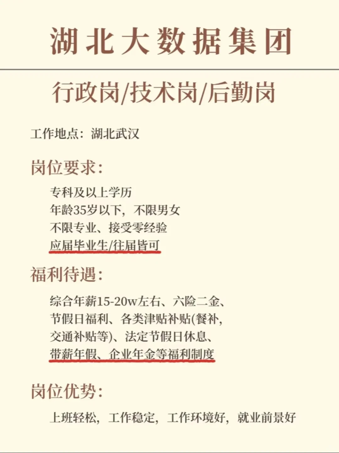 湖北大数据集团招人啦！