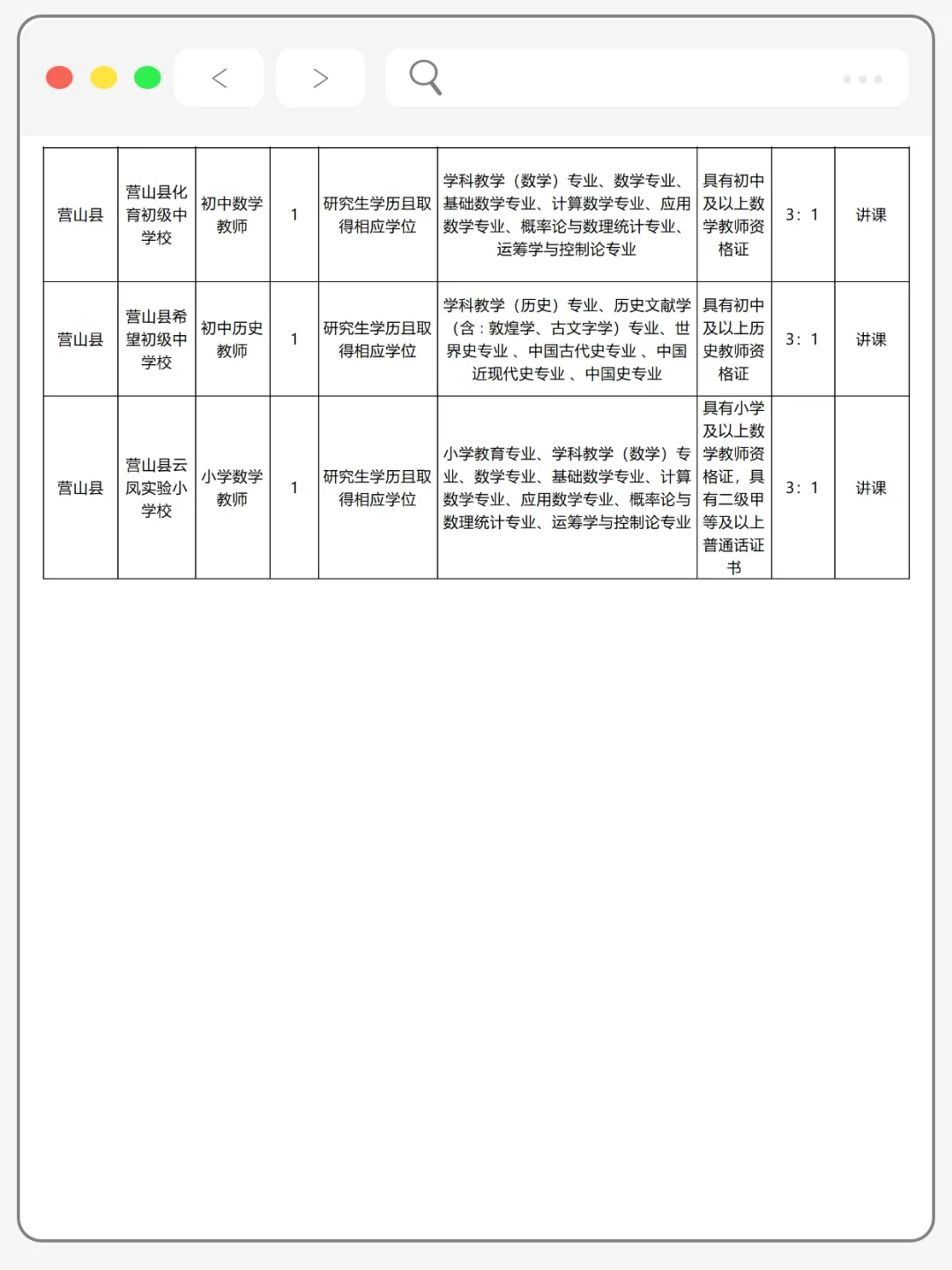 2025南充市营山县考核招聘高层次教师36人