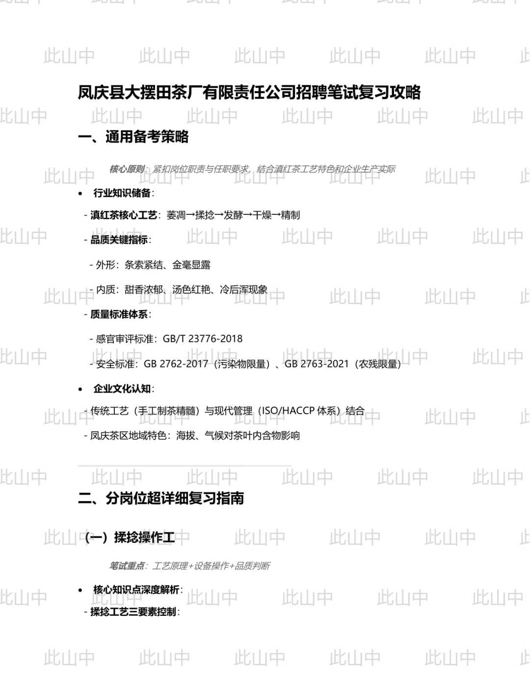 云南临沧市凤庆县大摆田茶厂有限责任公司招