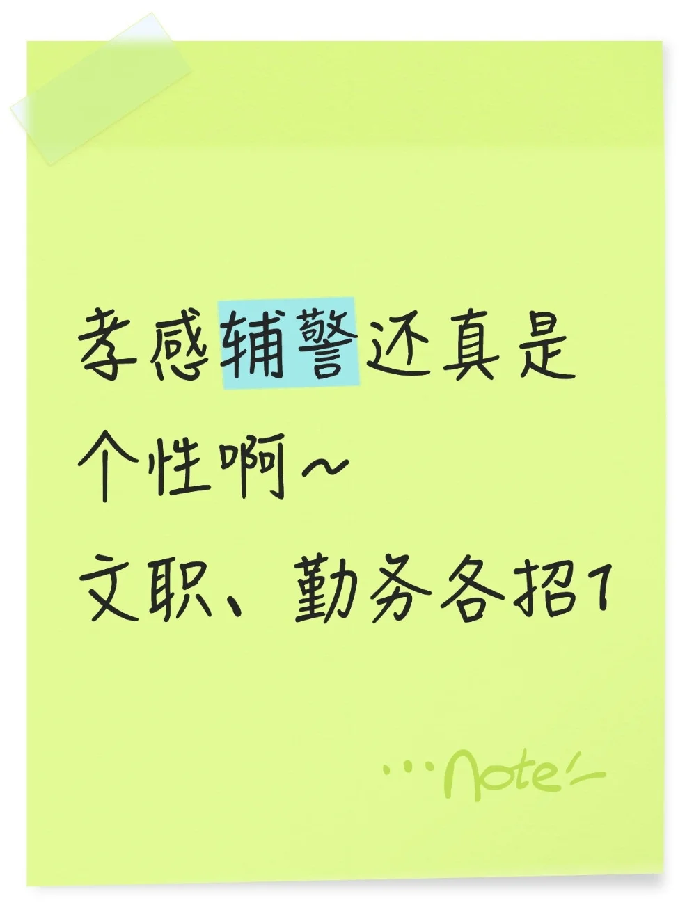 孝感辅警还真是个性啊~文职、勤务各1