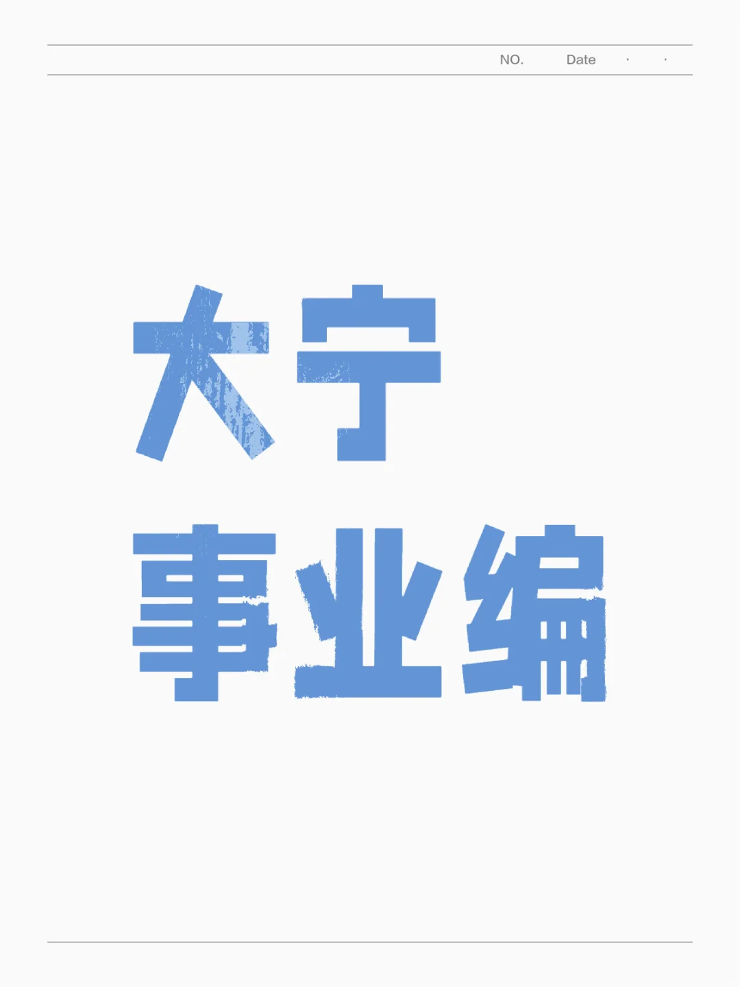 大宁事业编回顾