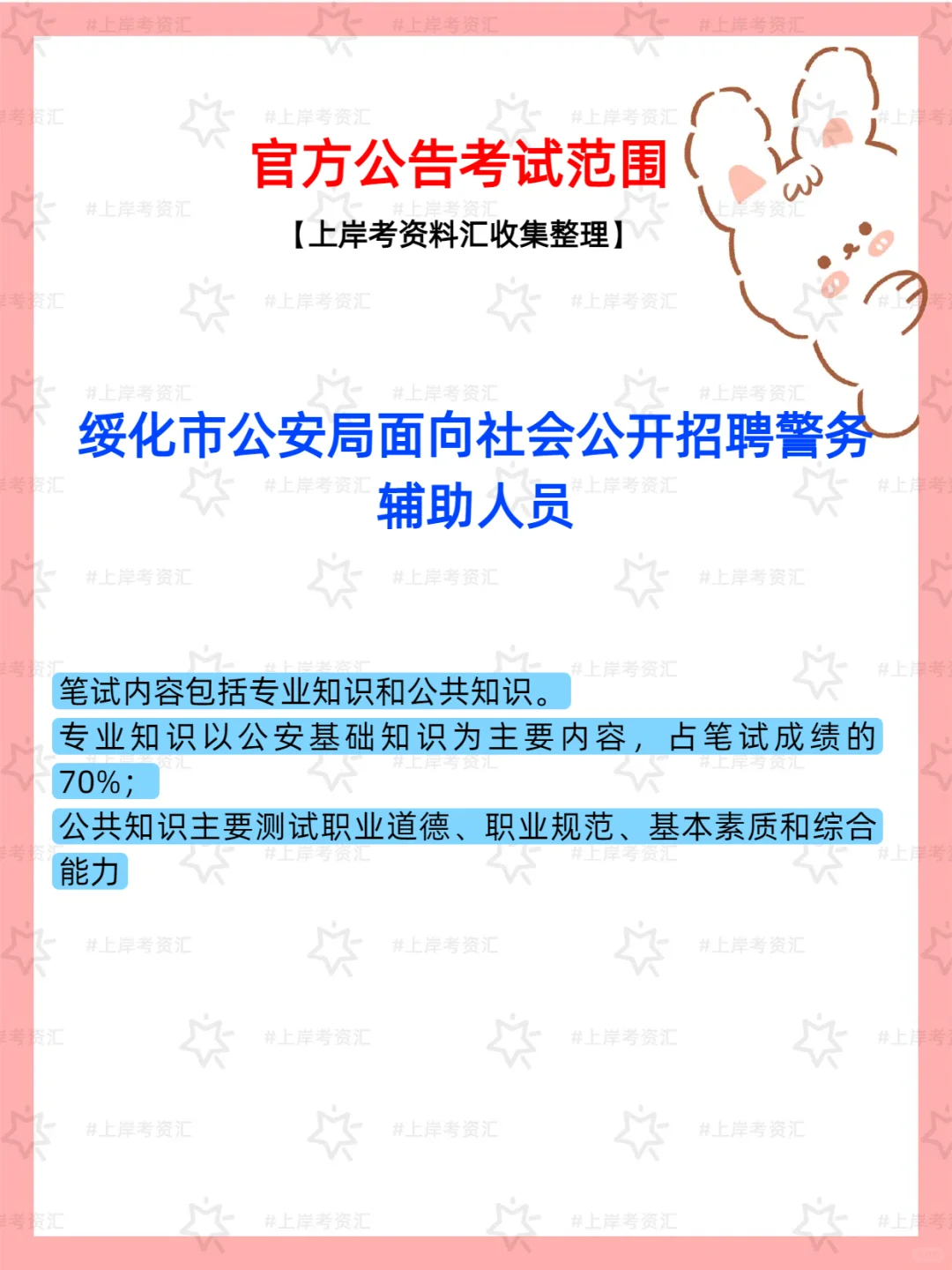 绥化市公安局招聘警务辅助人员