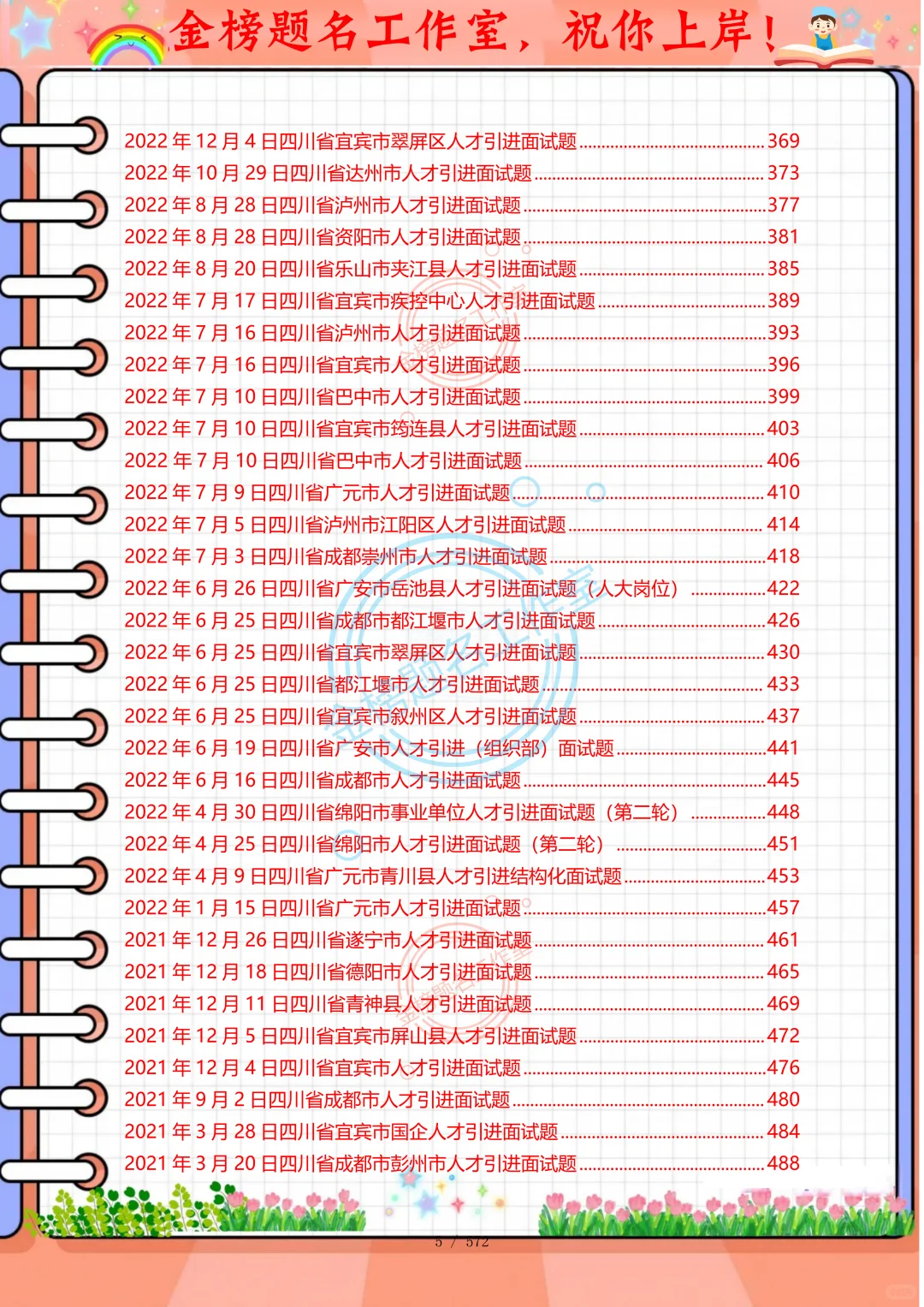巴中市人才引进历年面试题，熬夜也要看完