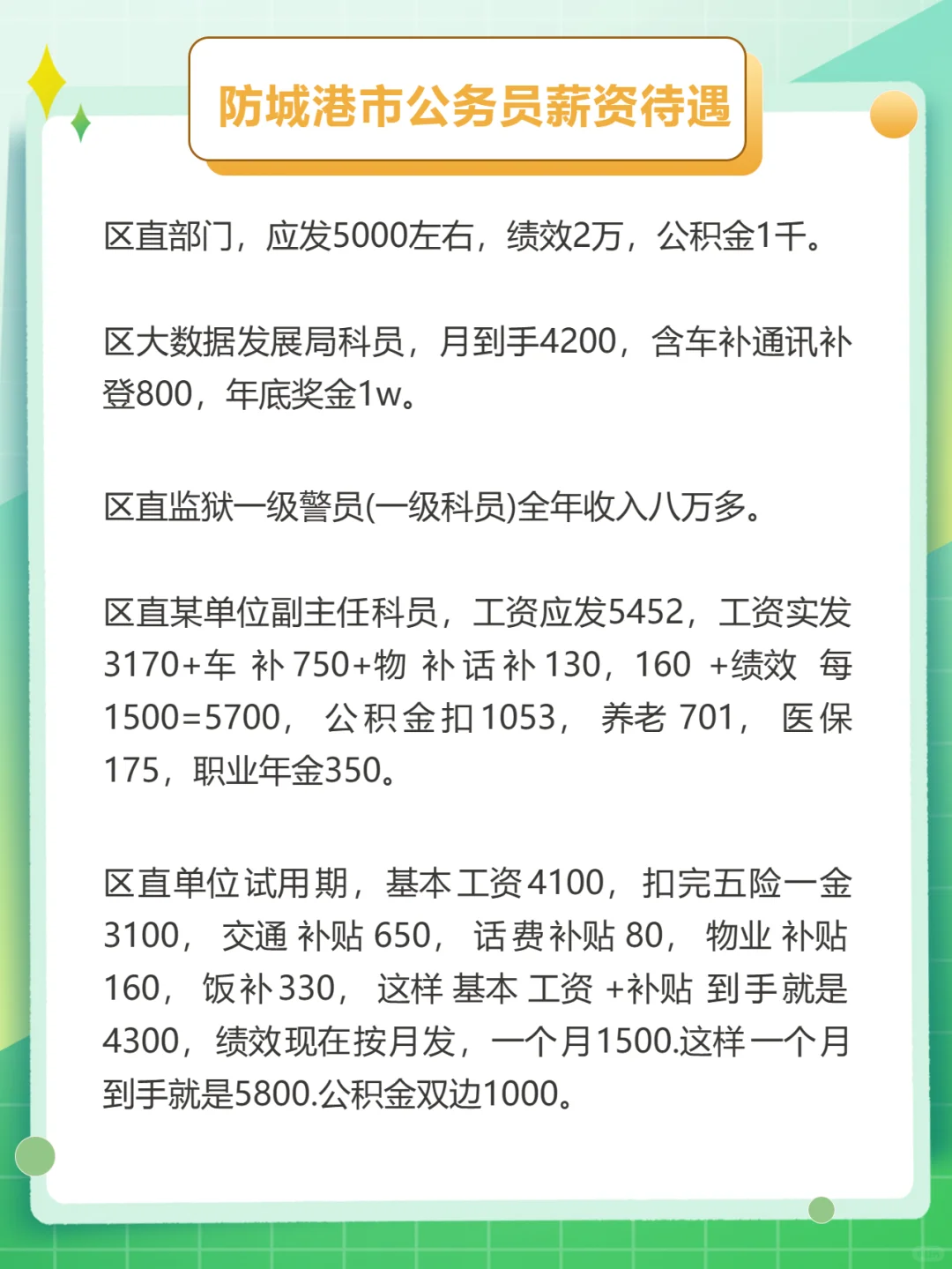 【💥】防城港市公务员薪资待遇一览！