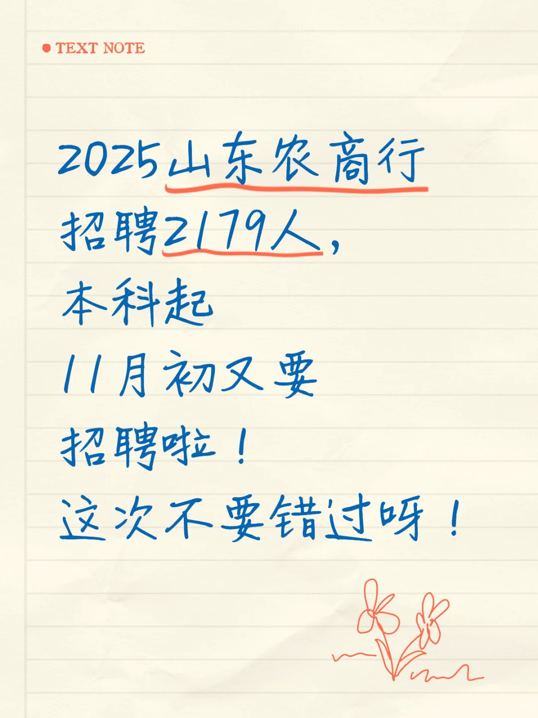 25年山东农商行招聘2719人，11月即将招聘