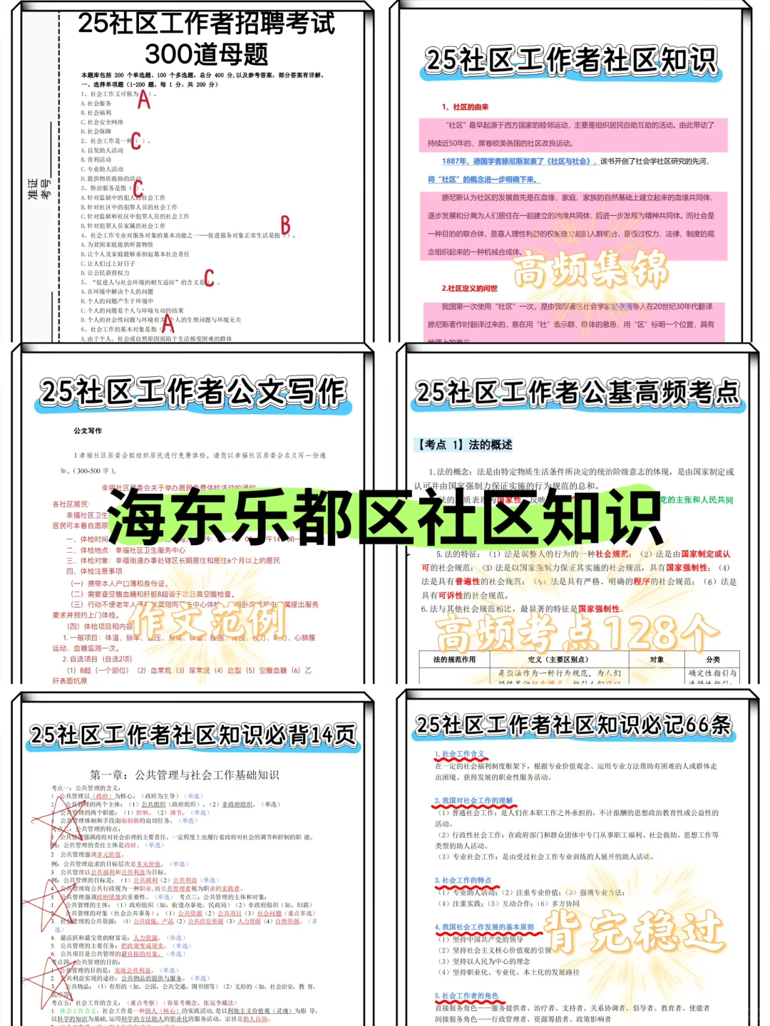 海东乐都区社区工作者很水的，大概率考这些