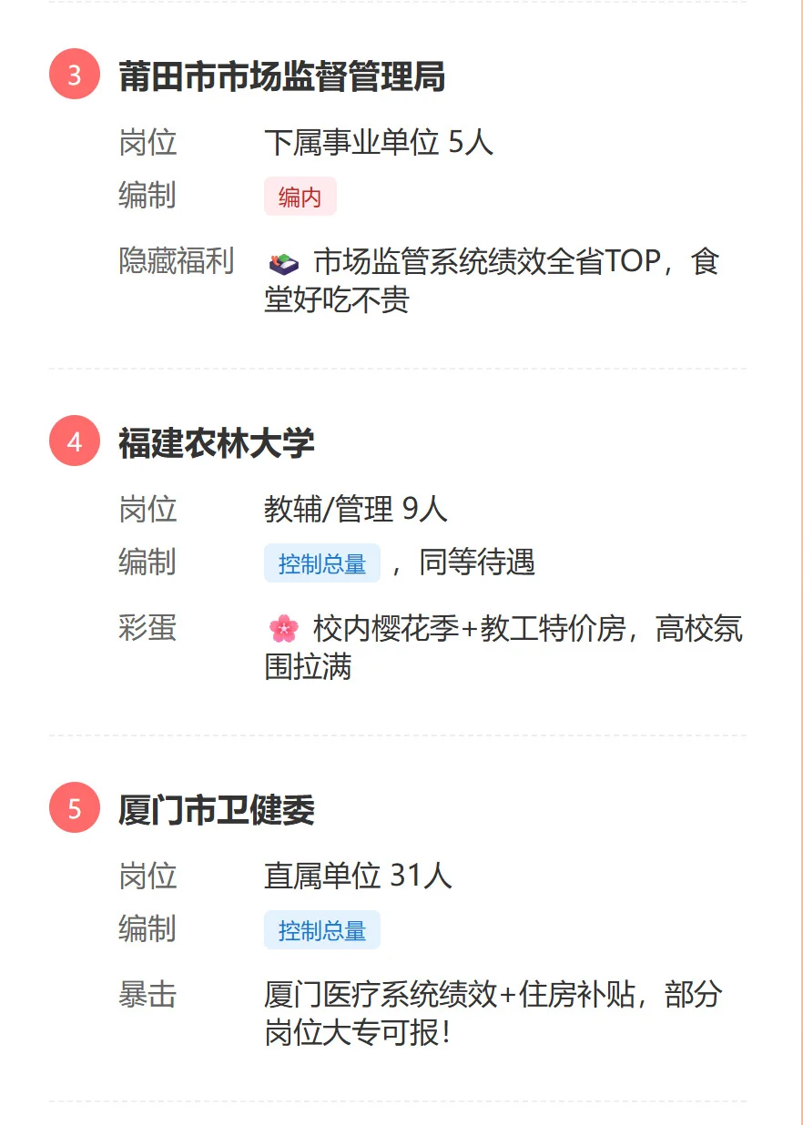 🍊203个编制岗突袭！福建事业单位上岸机会